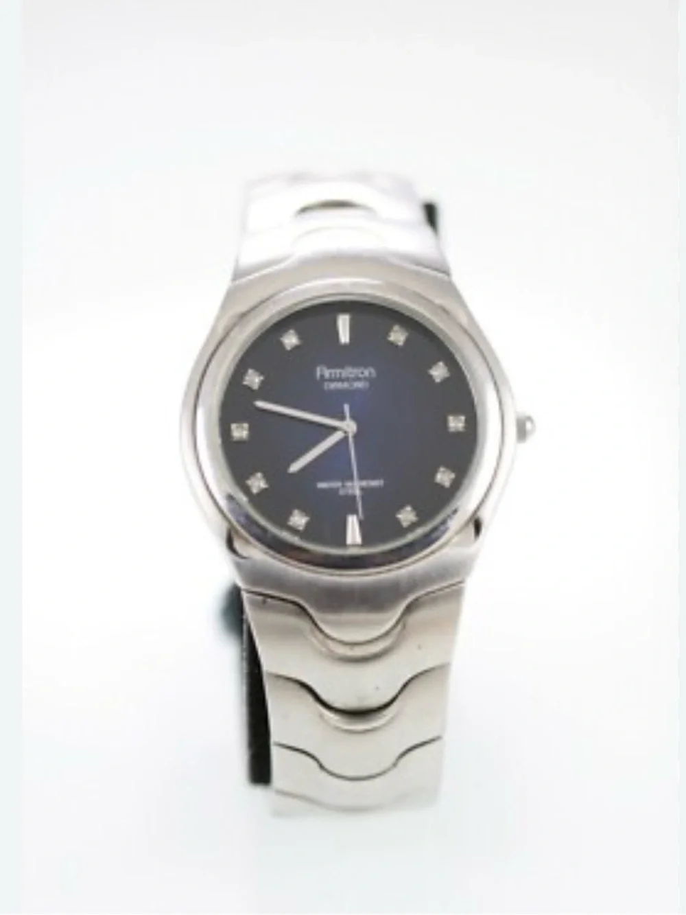 Armitron Silver Stainless Steel Watch with Blue Dial